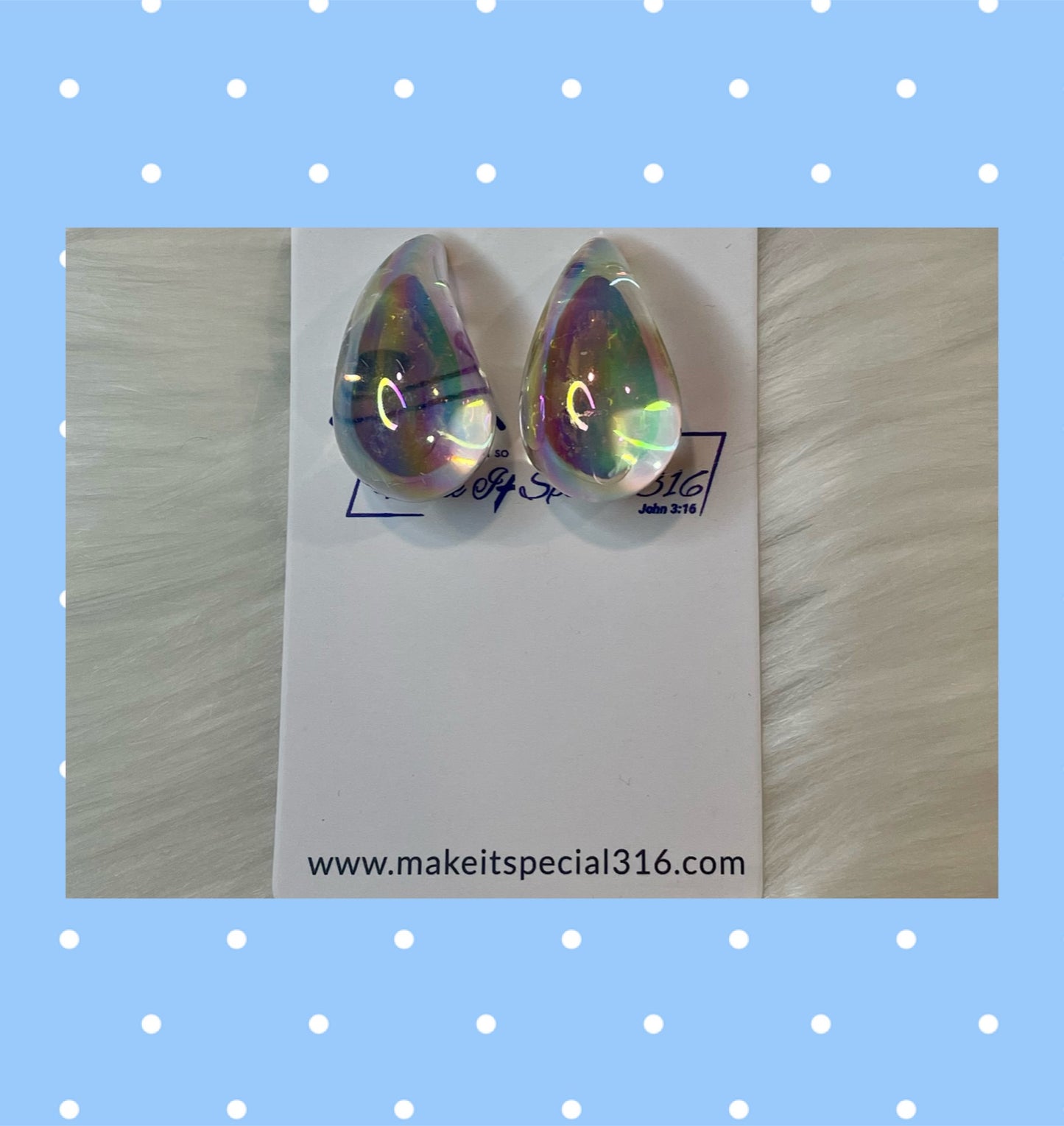Teardrop Earrings - Iridescent Colors