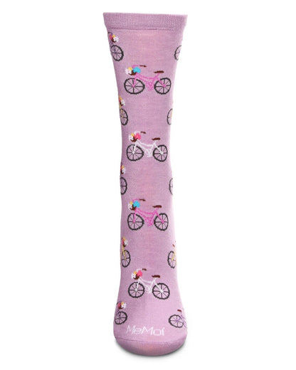 MeMoi’ Time To Ride Bicycles Crew Socks - Lilac