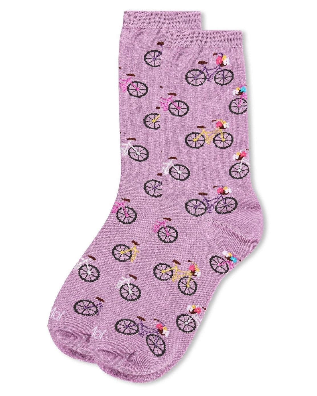 MeMoi’ Time To Ride Bicycles Crew Socks - Lilac