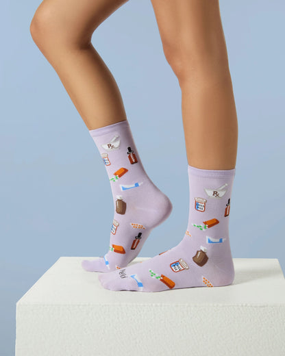 MeMoi’ Rx Bamboo Crew Socks - Lavender