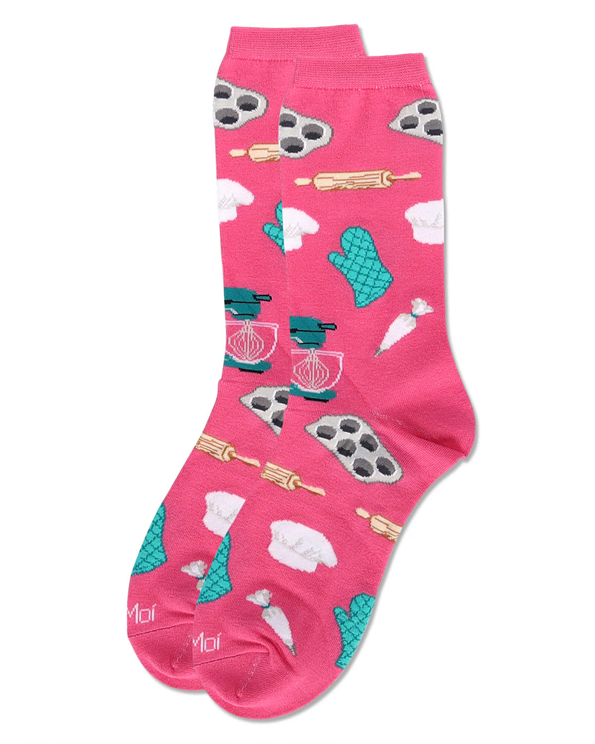 MeMoi’ Women's Baking Bamboo Crew Socks - Magenta