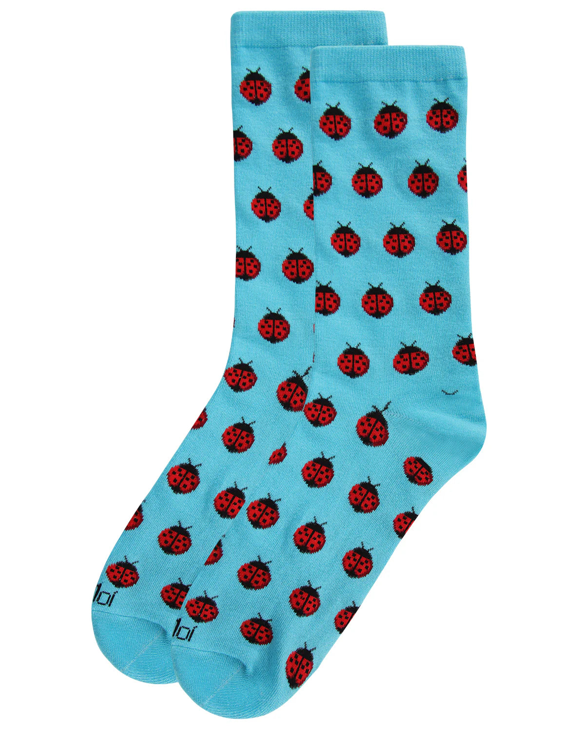 MeMoi’ Ladybug Bamboo Blend Crew Socks - Turquoise