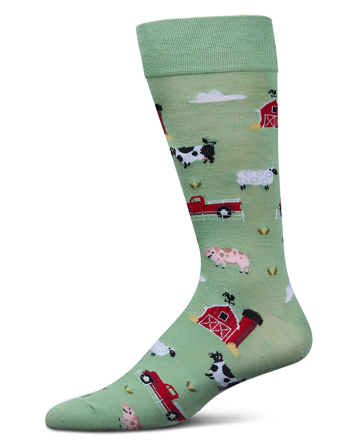MeMoi’ Men's Farmland Rayon From Bamboo Crew Socks - Moss