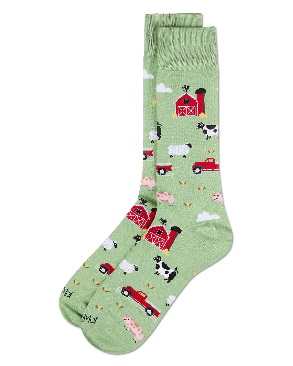 MeMoi’ Men's Farmland Rayon From Bamboo Crew Socks - Moss