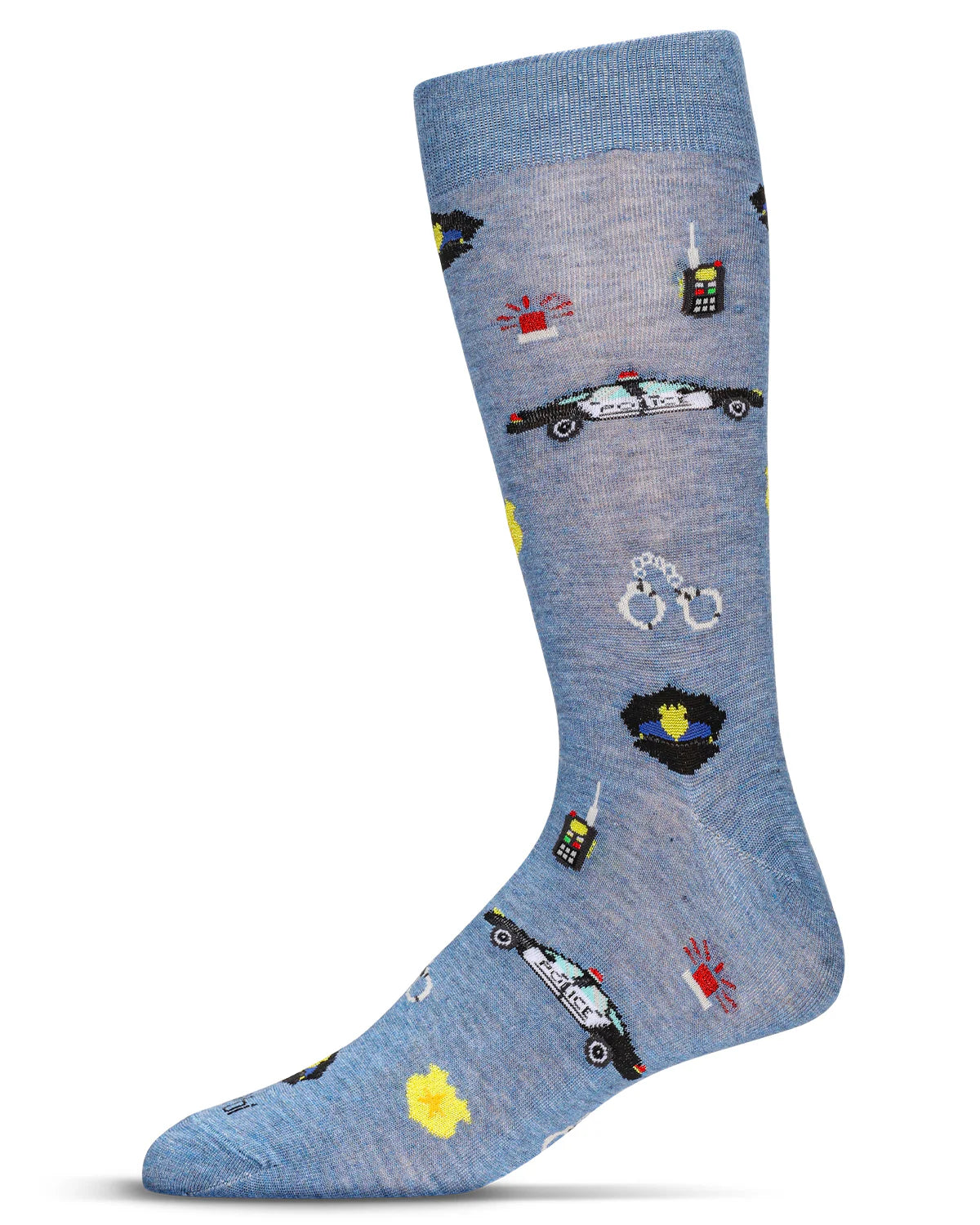 MeMoi’ Men's Police Bamboo Crew Socks - Denim Heather
