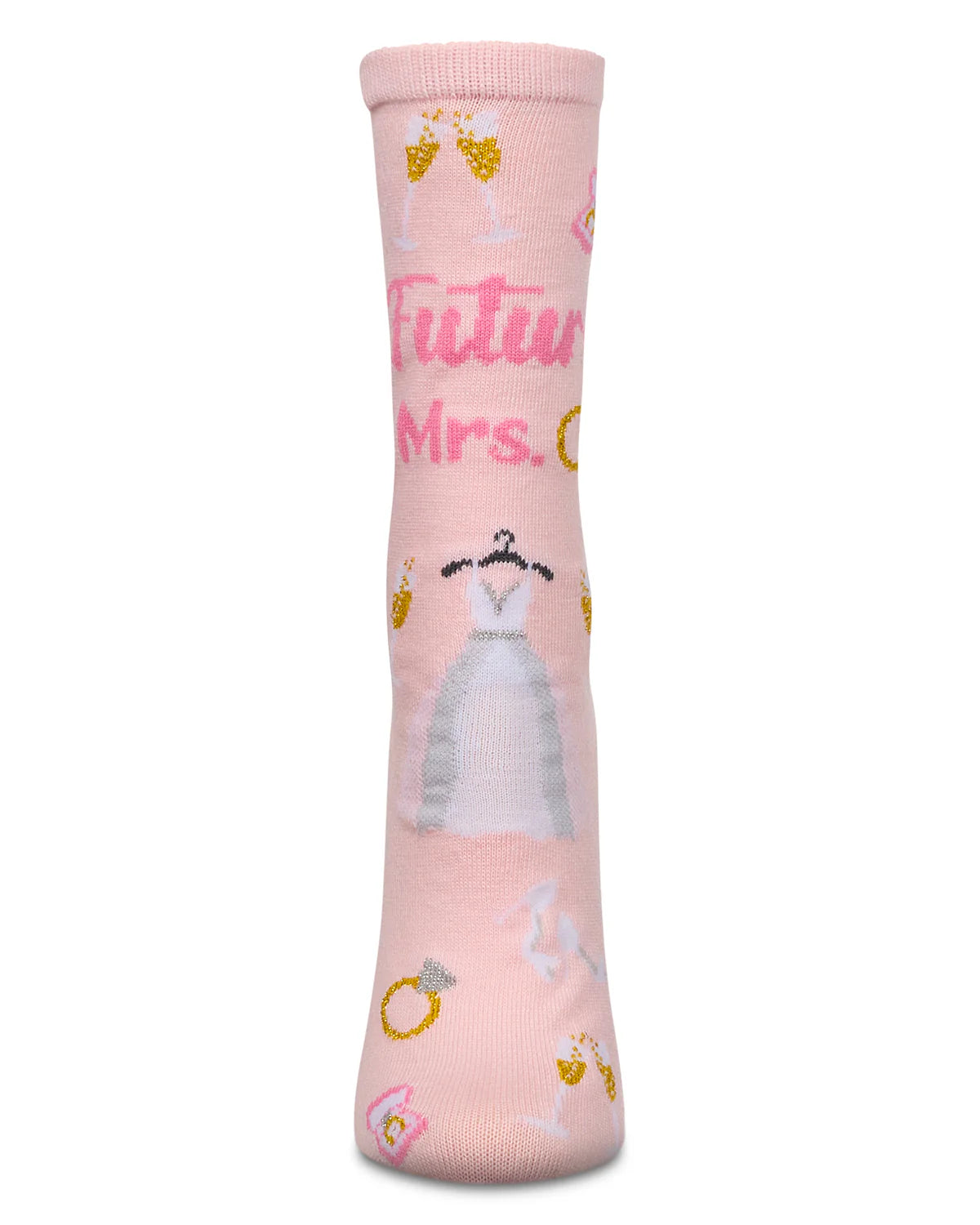 MeMoi’ Future Mrs. Greeting Card Crew Socks - Light Pink