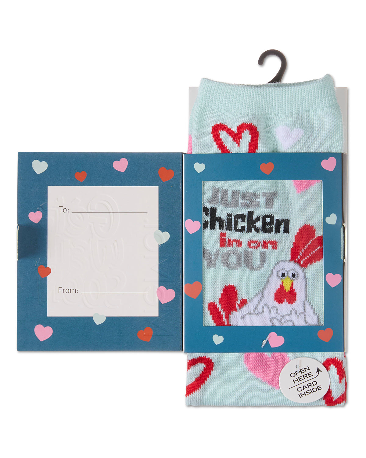 MeMoi’ Just Chicken In On You Greeting Card Crew Socks - Mint