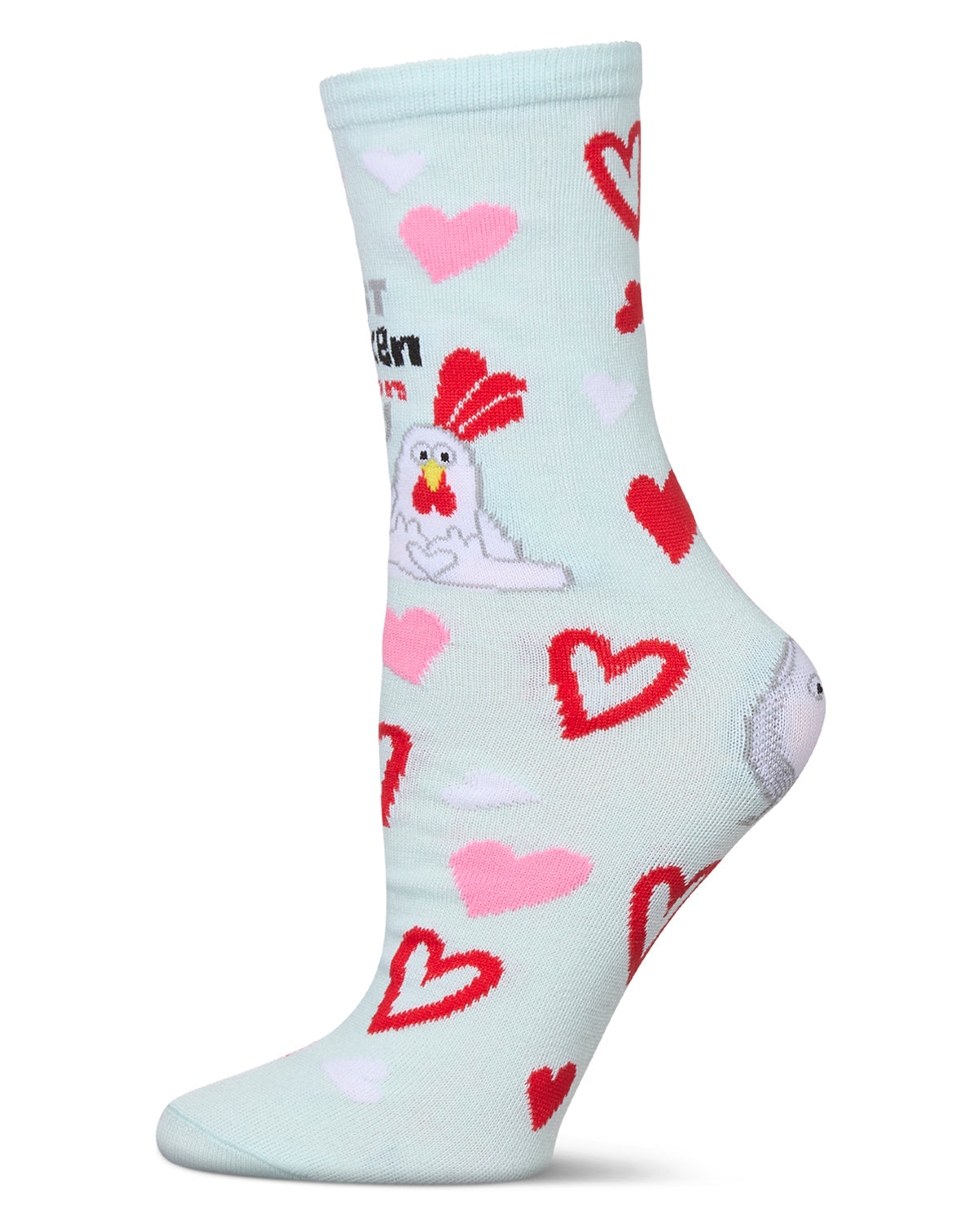 MeMoi’ Just Chicken In On You Greeting Card Crew Socks - Mint