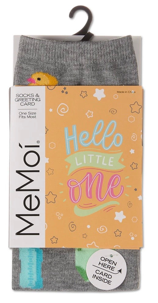 MeMoi’ Mama In the Making Greeting Card Socks - Medium Gray Heather
