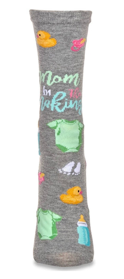 MeMoi’ Mama In the Making Greeting Card Socks - Medium Gray Heather