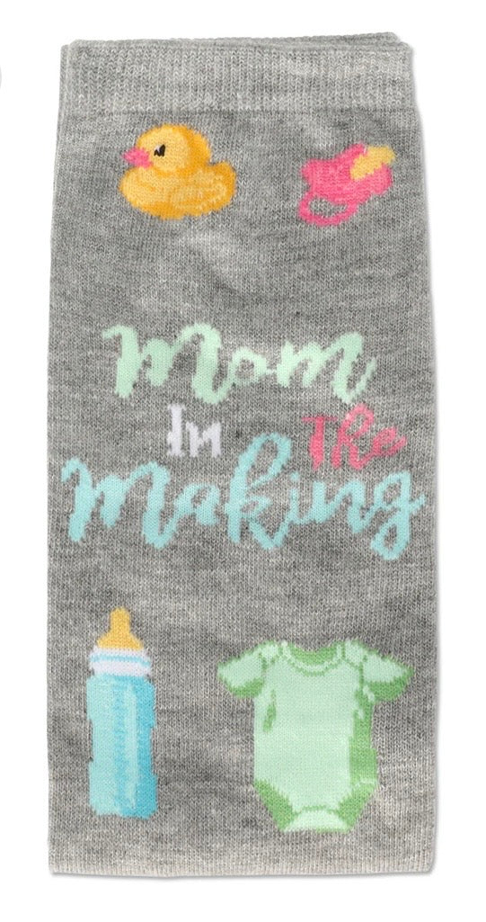 MeMoi’ Mama In the Making Greeting Card Socks - Medium Gray Heather