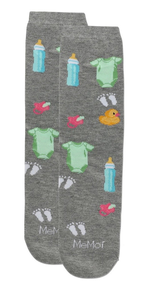 MeMoi’ Mama In the Making Greeting Card Socks - Medium Gray Heather
