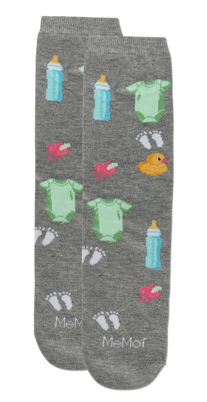 MeMoi’ Mama In the Making Greeting Card Socks - Medium Gray Heather