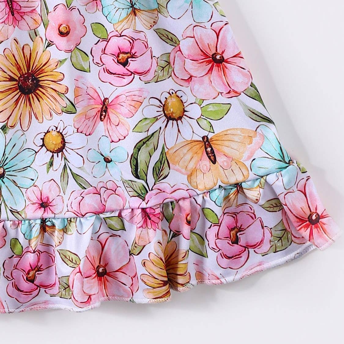 Clothing for Toddler Girl - Pink Butterfly Floral Girls Dress