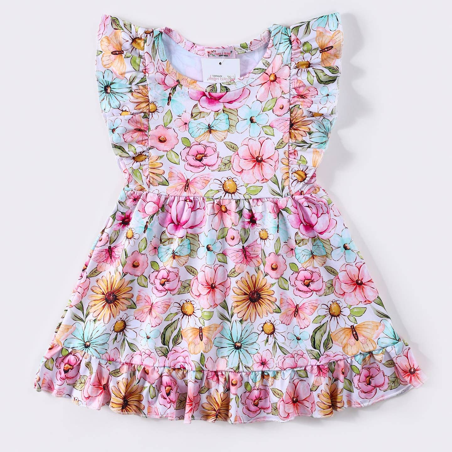 Clothing for Toddler Girl - Pink Butterfly Floral Girls Dress