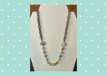 Soft Aqua / Gemstone Layering Necklaces - 3 styles