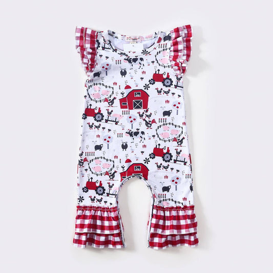 Clothing for Baby Girl-Red Barn Baby Romper