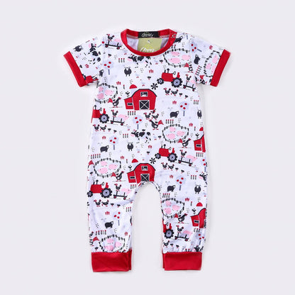 Clothing for Baby Boy-Red Barn Baby Boy Romper