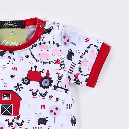 Clothing for Baby Boy-Red Barn Baby Boy Romper