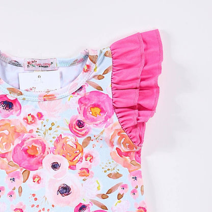 Clothing for Baby girl- Sherbet Poppy Baby Romper