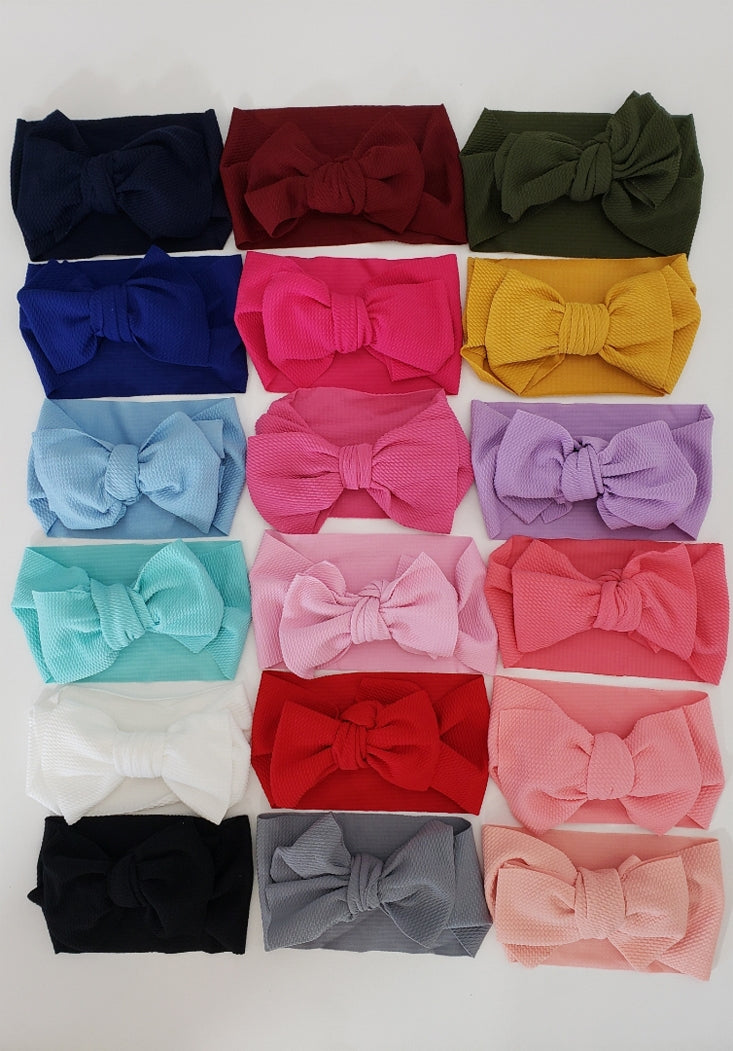 Hair Accessories - Waffle Head Wraps / Nylon Knot Headbands for girls in multiple colors