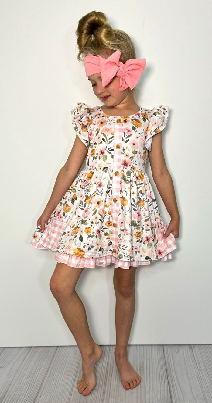 Clothing for Toddler Girl - Wispy Blooms Girls Dress