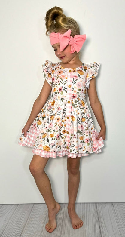 Clothing for Toddler Girl - Wispy Blooms Girls Dress