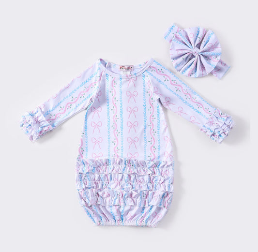 Clothing for Baby Girl - Coquette Stripe Baby Gown
