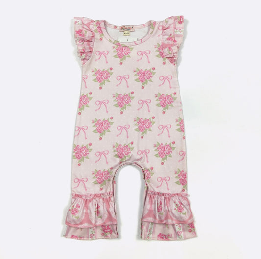 Clothing for Baby Girl - Rose Shabby Chic Baby Romper