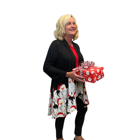 Swirling Santa Beard Long Sleeve Kimono