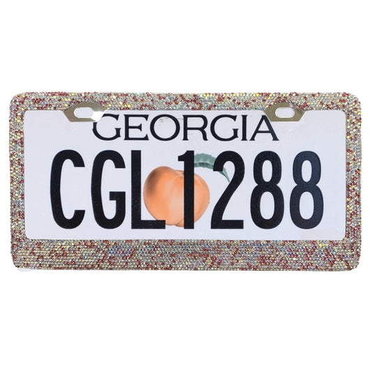 Pink Rhinestone Car License Plate Frame