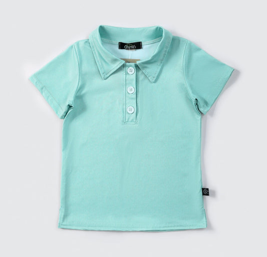 Clothing for Toddler Boy - Green Geo Boy Collar Shirt