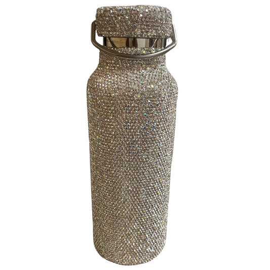 Silver Rhinestone Stainless Steel Water Bottle