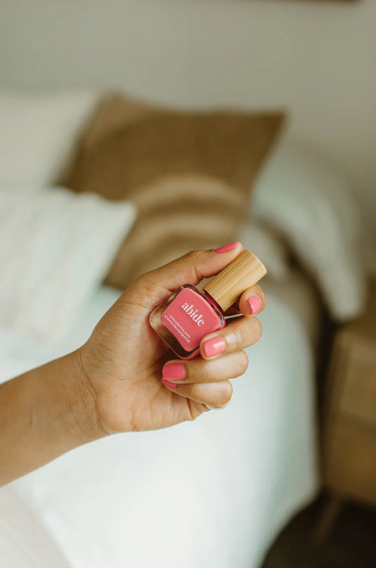 “Abide” Non-toxic Nail Polish with an Inspirational reminder® - poppy coral