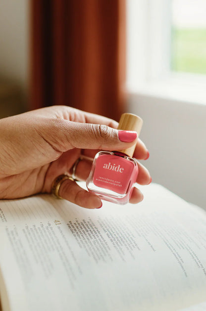 “Abide” Non-toxic Nail Polish with an Inspirational reminder® - poppy coral