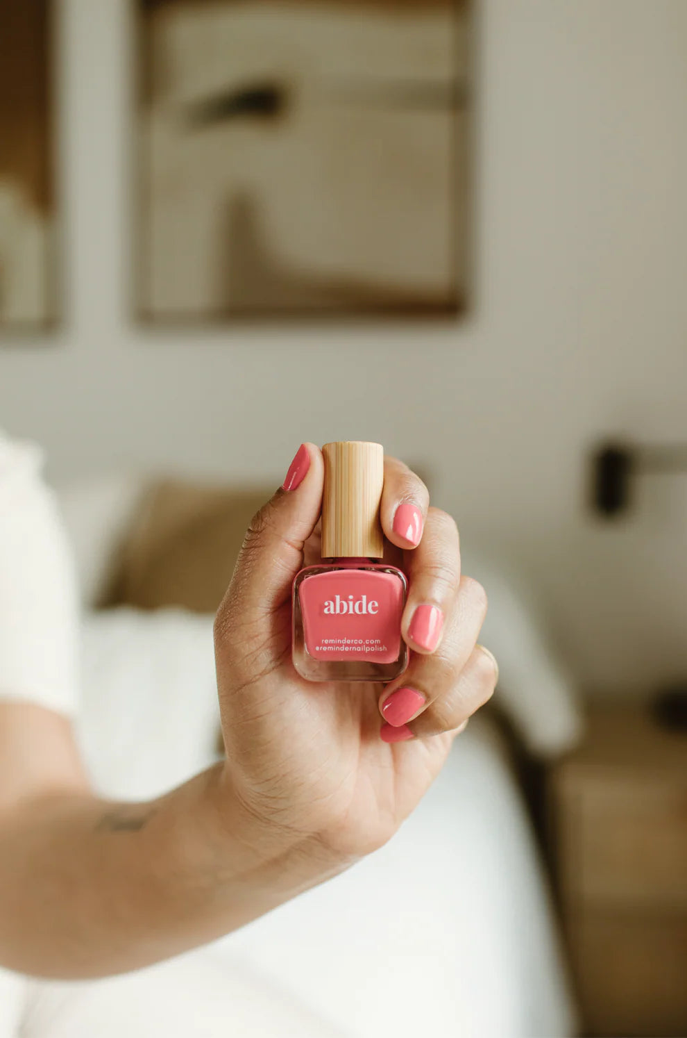 “Abide” Non-toxic Nail Polish with an Inspirational reminder® - poppy coral