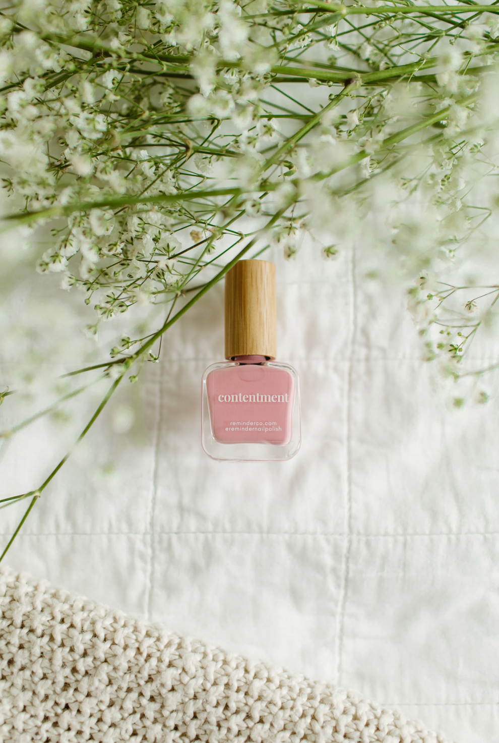 “Contentment” Non-toxic Nail Polish with an Inspirational reminder® - a charming shade of carnation