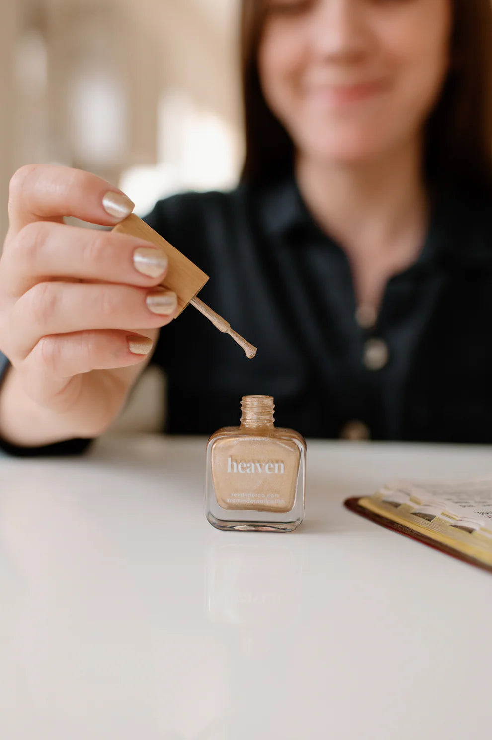 “Heaven” Non-toxic Nail Polish with an Inspirational reminder® - shiny gold