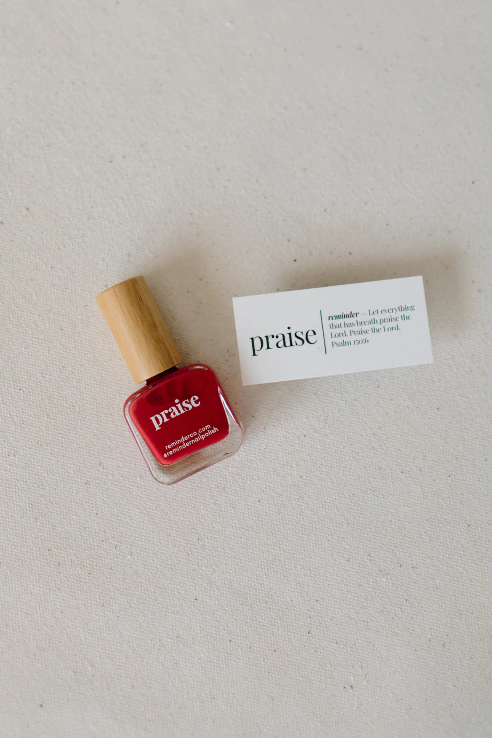 “Praise” Non-toxic Nail Polish with an Inspirational reminder® - your classic red, elegant and timeless.