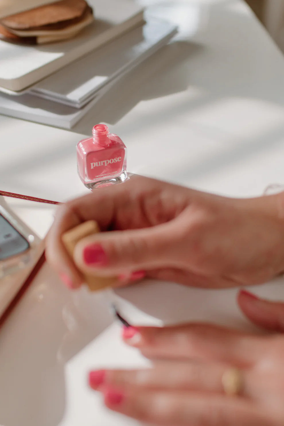 “Purpose” Non-toxic Nail Polish with an Inspirational reminder® - honeysuckle pink