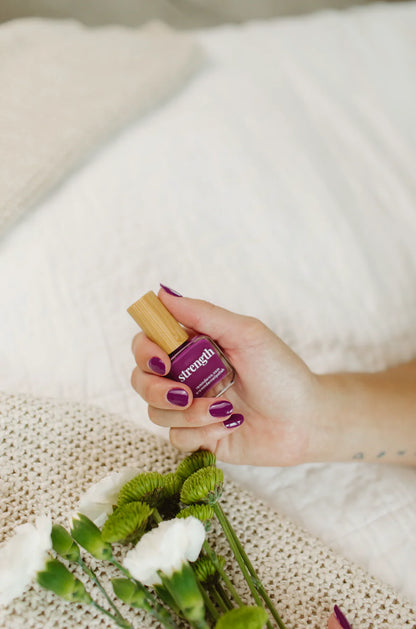 “Strength” Non-toxic Nail Polish with an Inspirational reminder® - violet purple