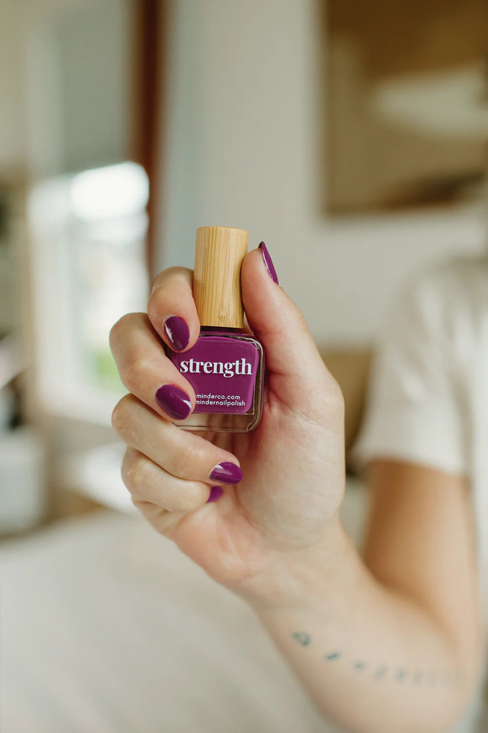 “Strength” Non-toxic Nail Polish with an Inspirational reminder® - violet purple