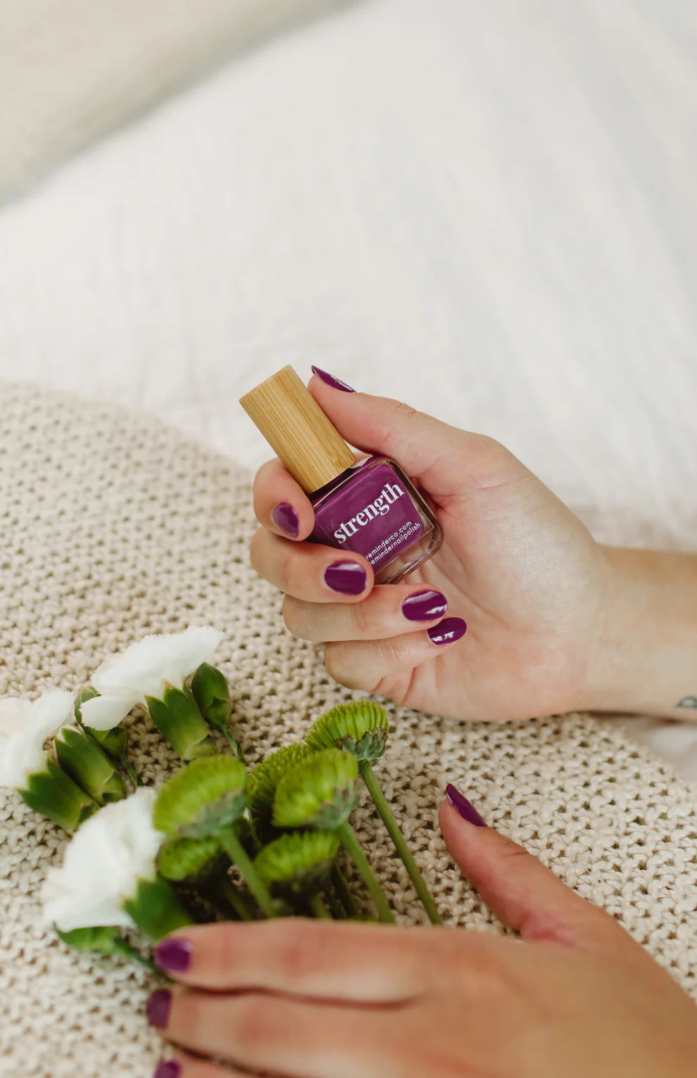 “Strength” Non-toxic Nail Polish with an Inspirational reminder® - violet purple