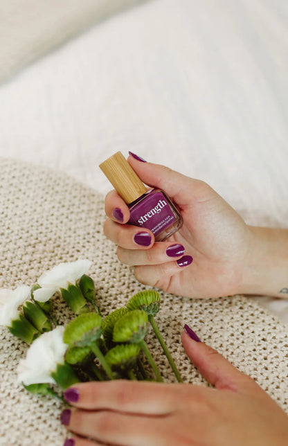 “Strength” Non-toxic Nail Polish with an Inspirational reminder® - violet purple