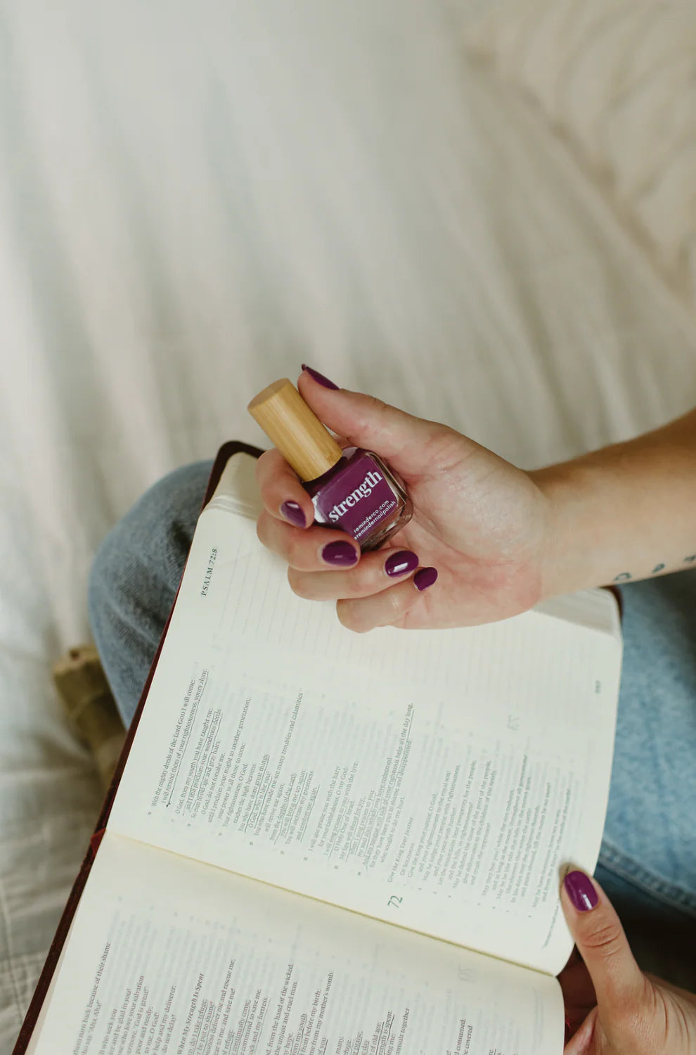 “Strength” Non-toxic Nail Polish with an Inspirational reminder® - violet purple