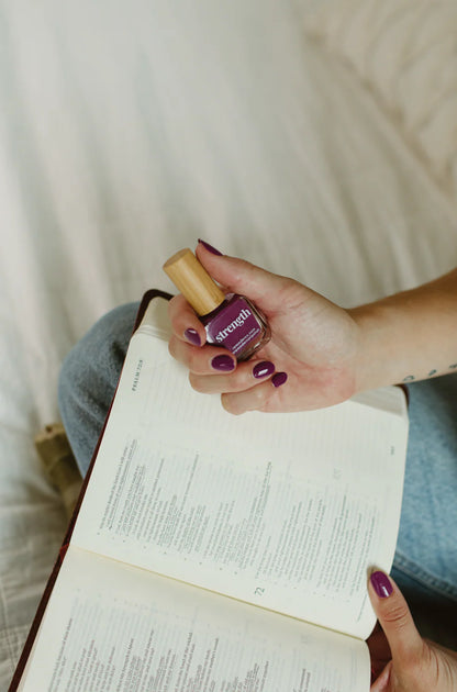 “Strength” Non-toxic Nail Polish with an Inspirational reminder® - violet purple
