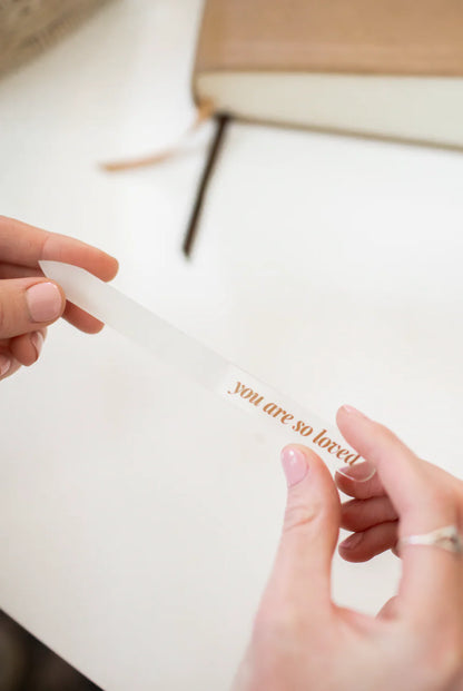 'You are so loved' glass nail file by Reminder Nail Polish
