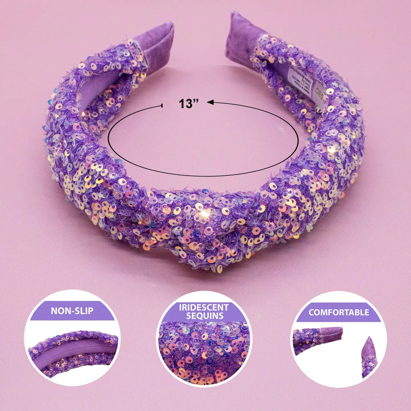 Kids Knot Headband - Sequin Knotted Hair Band Accessories - available in three colors