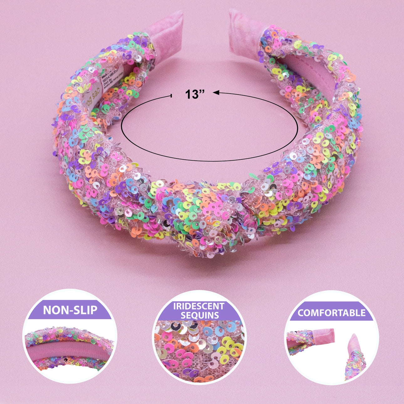 Kids Knot Headband - Sequin Knotted Hair Band Accessories - available in three colors