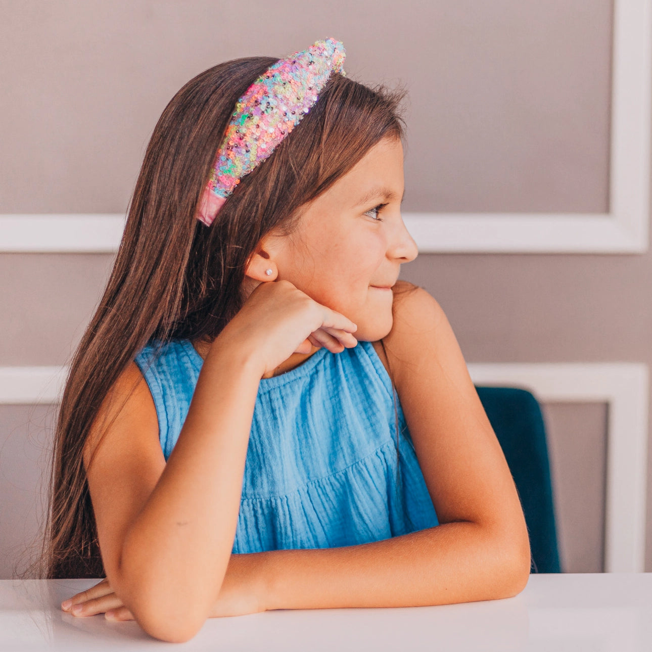 Kids Knot Headband - Sequin Knotted Hair Band Accessories - available in three colors